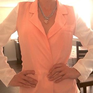 CLEARANCE🎀peaches n cream faux blazer top 🎀